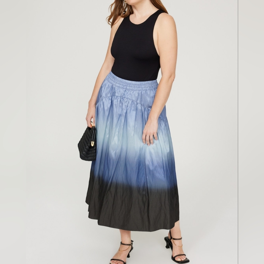 NEW VINCE | $495 Dip-Dye Ombré Skirt - Picture 6 of 8